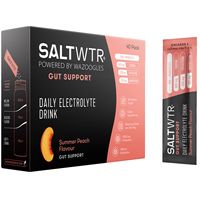 SaltWTR Summer Peach - Sugar-free Electrolytes, Gut Support Hydration - 40 pack